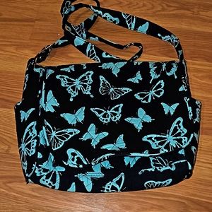 Butterfly purse bag quilted material 100% cotton